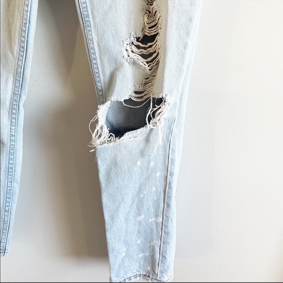 Abercrombie & fitch high rise mom jeans ripped distressed blue - Picture 3 of 5